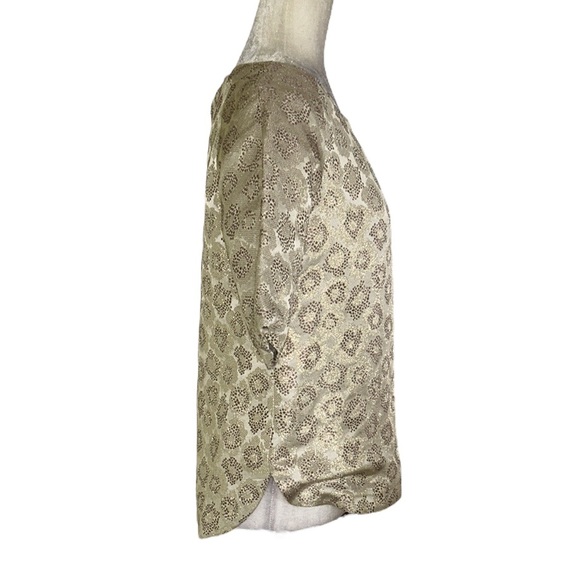 J. Crew Silk Blend Metallic Gold Brocade Top - 2 - Picture 7 of 14